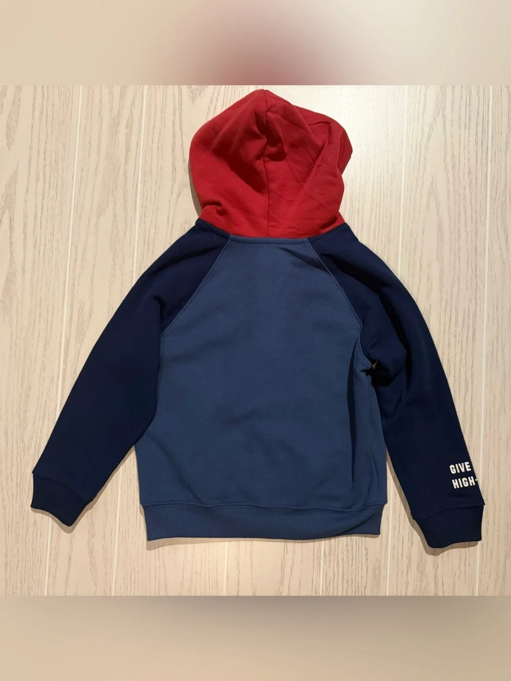 Wonder Nation Boys Size 6 Colorblock Full Zip Hoodie High Five Graphic NWT